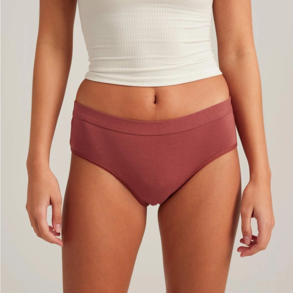 Saalt Cotton Brief Red Hibiscus